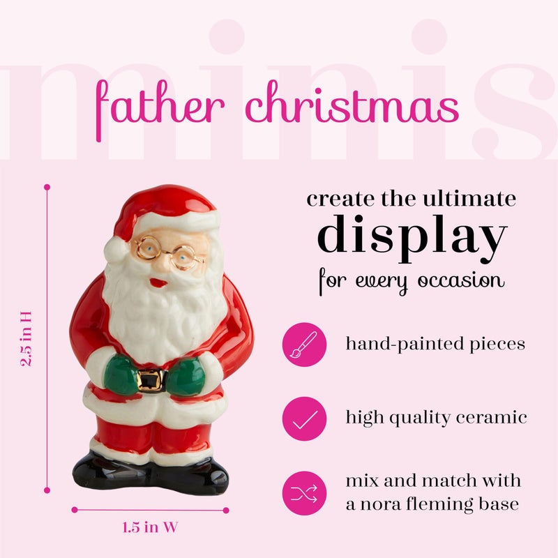 nf nora fleming Nora Fleming Father Christmas (Santa Claus) - Hand-Painted Ceramic Christmas Decor - Winter Minis for The Home and Office - Image 2